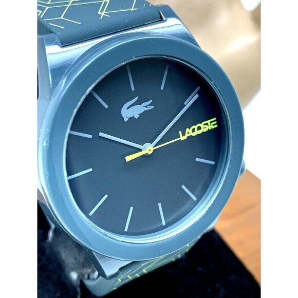 Lacoste Men's Watch 2010958 Quartz Yellow Gray Dial Rubber Band 42mm - Picture 12 of 13